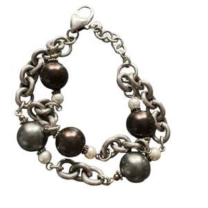 Brighton Double Strand Chainlink beaded Bracelet
